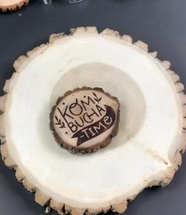 DIY Wood Burned Kombucha Coaster