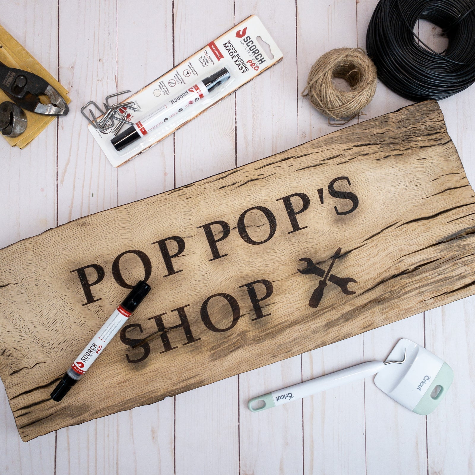 DIY Wood Burned Personalized Garage Sign