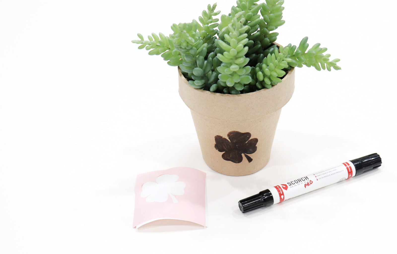 How to Wood Burn a Paper Mâché Clover Pot