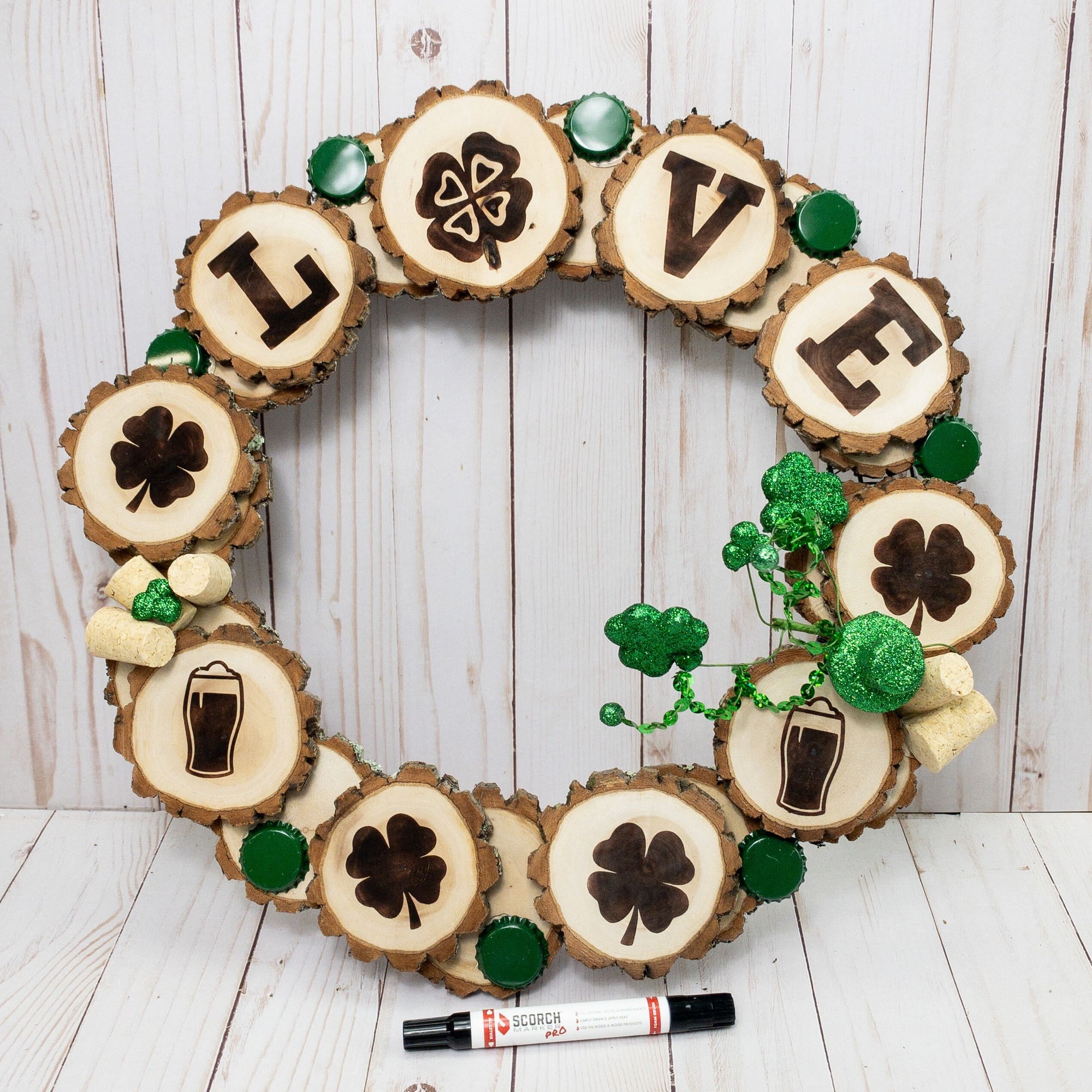 How to Craft a Wood-Burned St. Patrick's Day Wreath