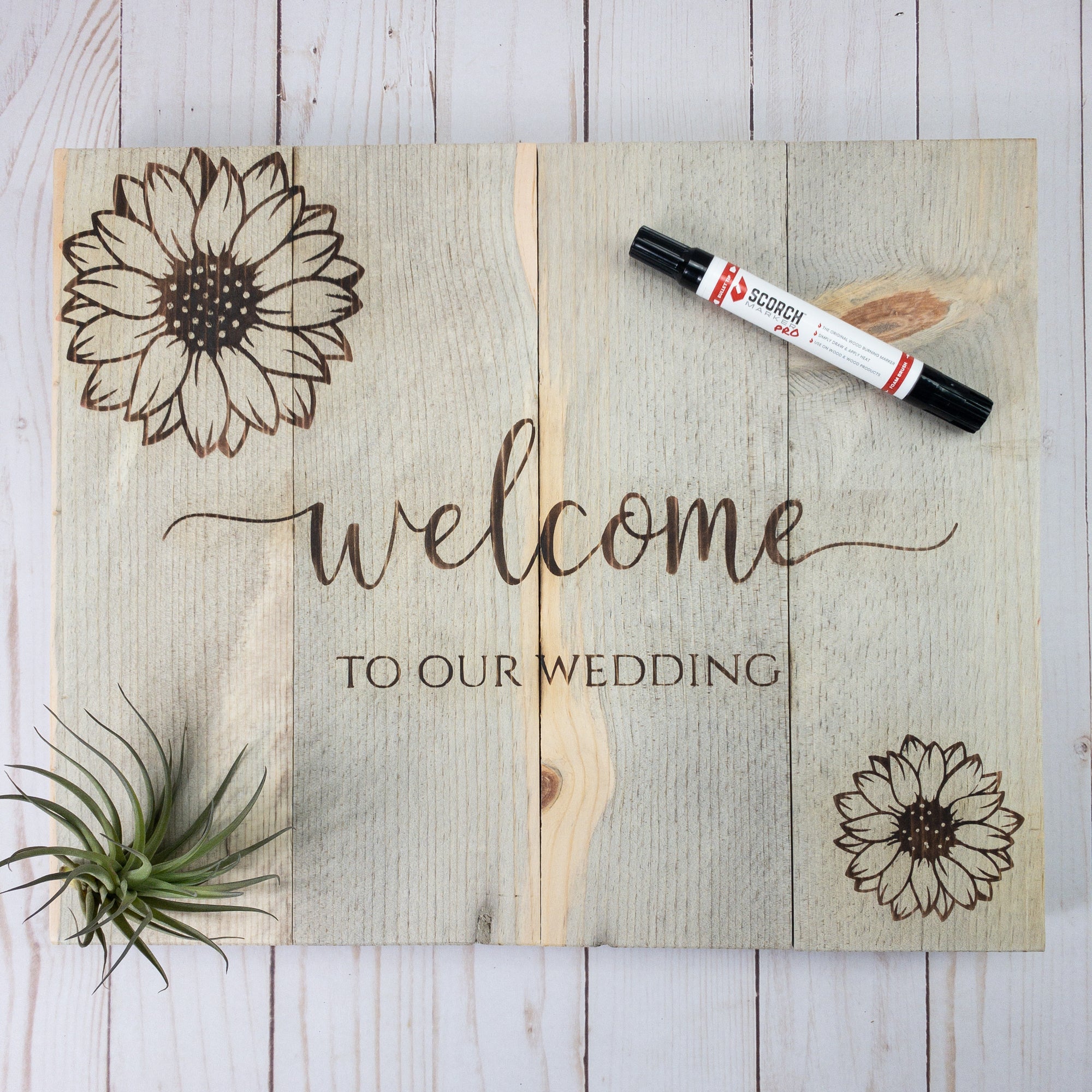 How to Wood Burn Your Own Wedding Sign - Scorch Marker