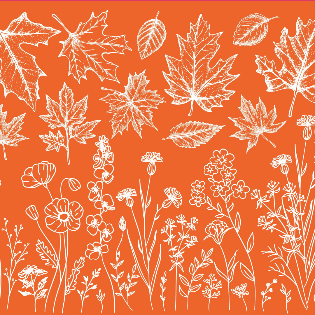 Wildflowers & Leaves Mesh Stencil - Reusable & Adhesive (8.5x11")