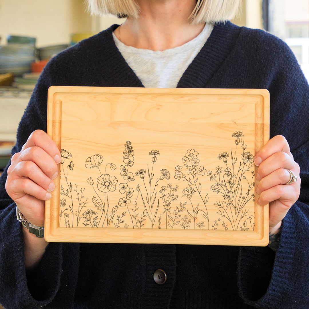 Wildflowers & Leaves Cutting Board Kit