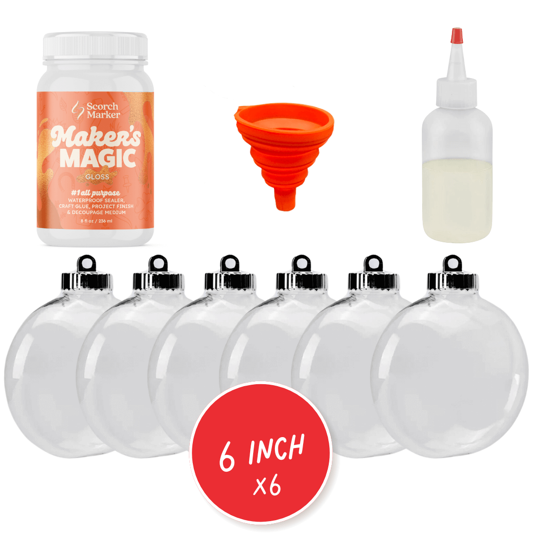 DIY Jumbo Plastic Ornament Kit (Makes 6 Ornaments)