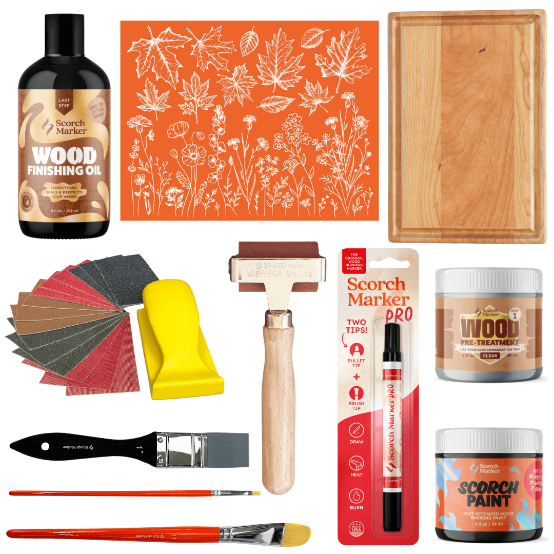 Wildflowers & Leaves Cutting Board Kit
