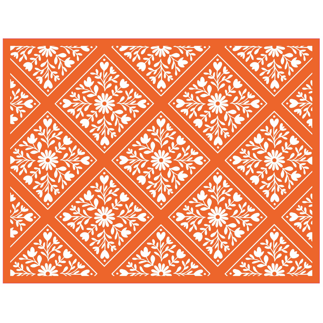 Heritage Flower Tiles Cutting Board Kit