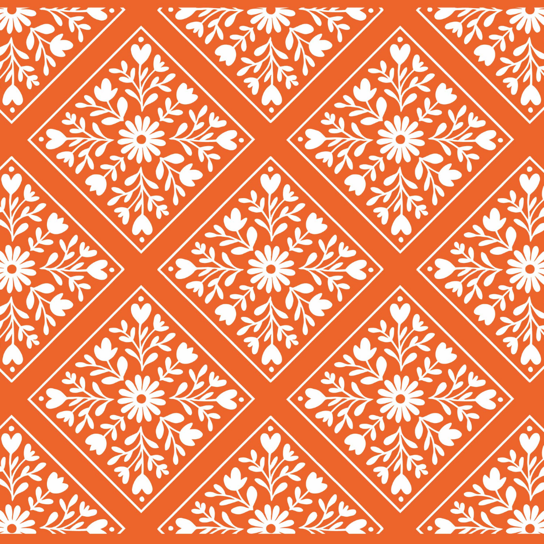 Heritage Flower Tiles Cutting Board Kit