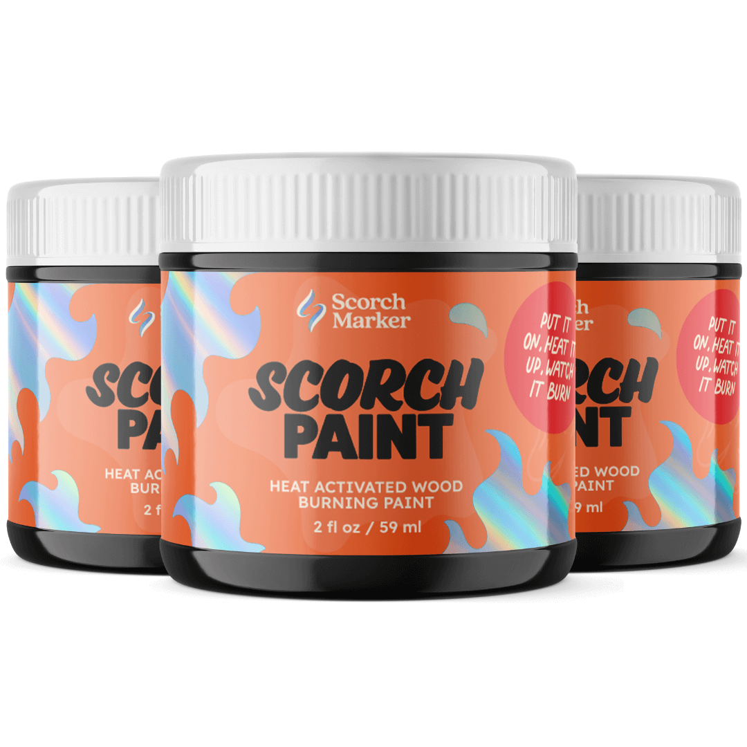 Scorch Paint - 3 Pack - Heat Activated Wood Burning Paint