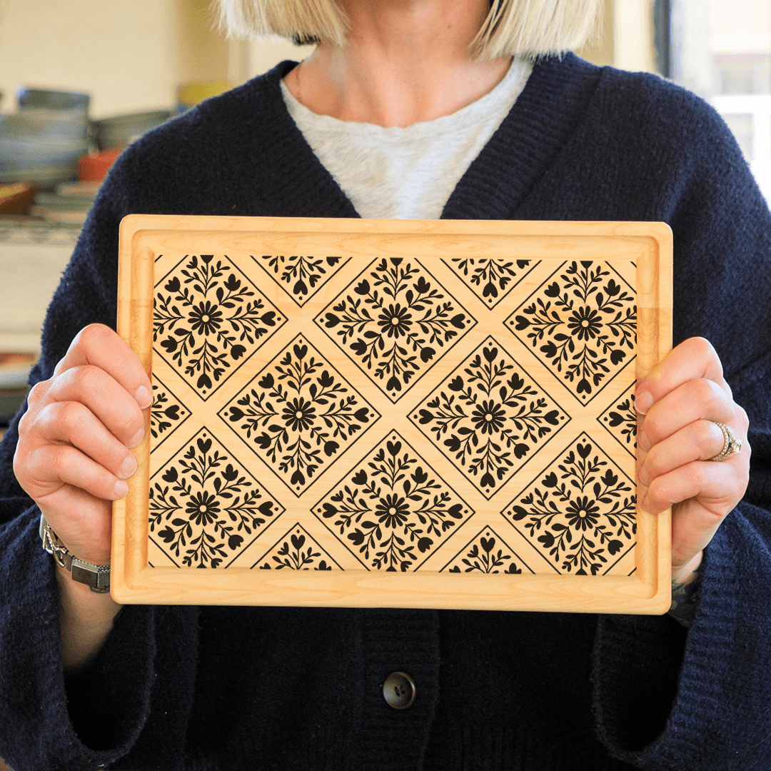 Heritage Flower Tiles Mesh Stencil - Reusable & Adhesive (8.5x11")