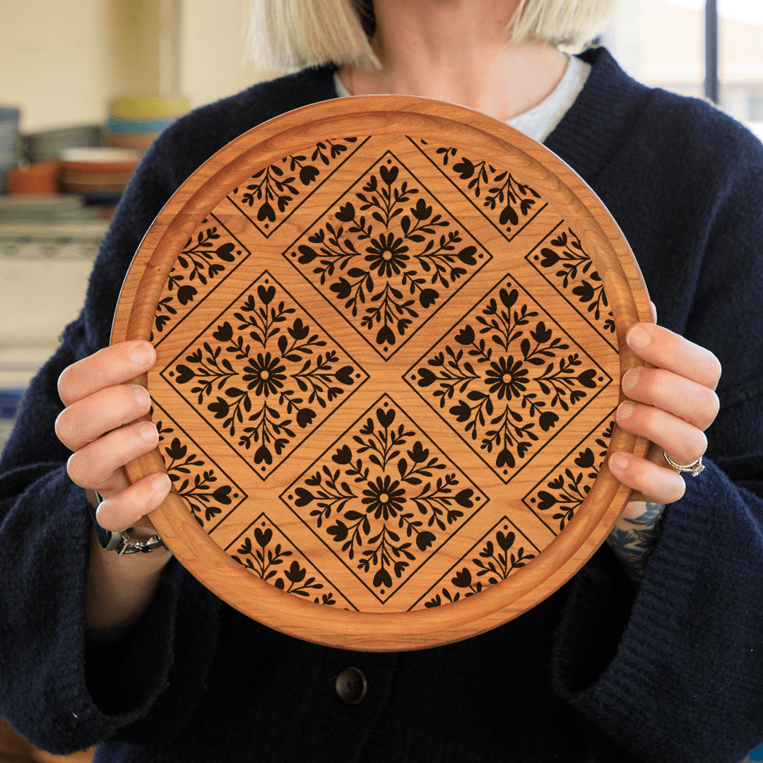 Heritage Flower Tiles Mesh Stencil - Reusable & Adhesive (8.5x11")