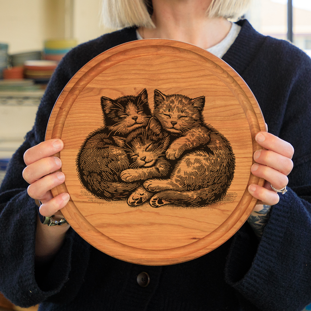 Kitten Cuddle Trio Cutting Board Kit