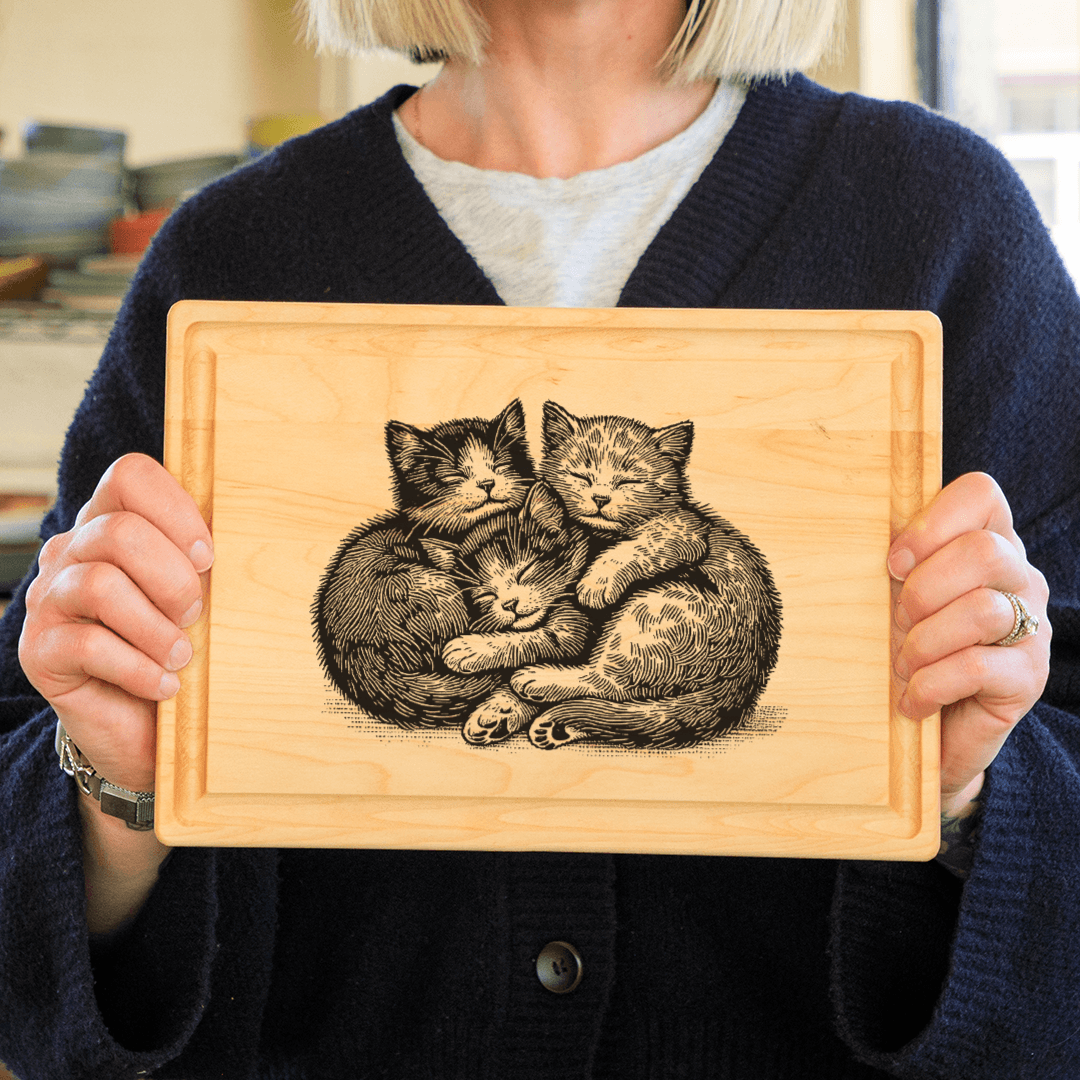 Kitten Cuddle Trio Mesh Stencil - Reusable & Adhesive (8.5x11")