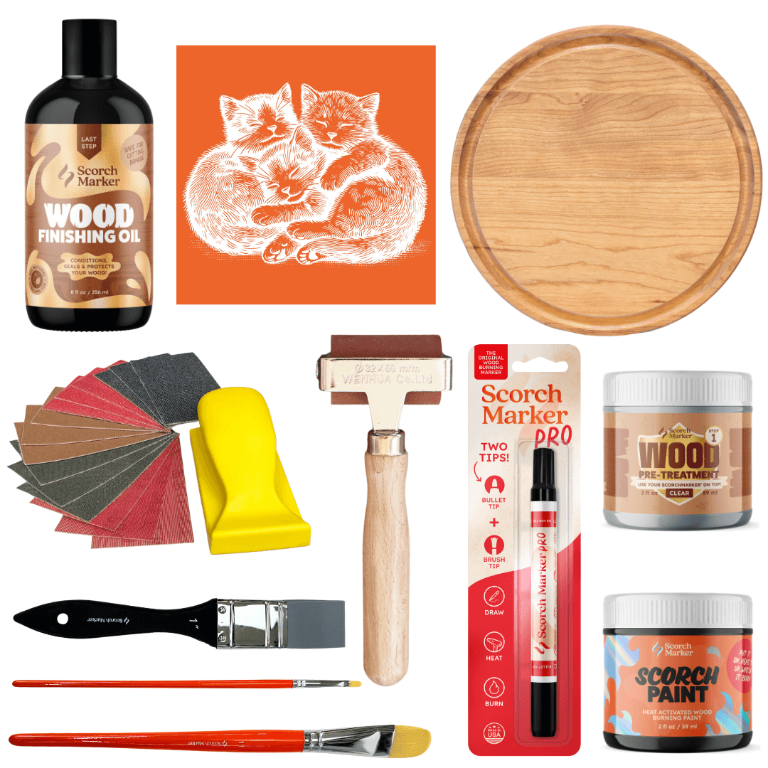 Kitten Cuddle Trio Cutting Board Kit