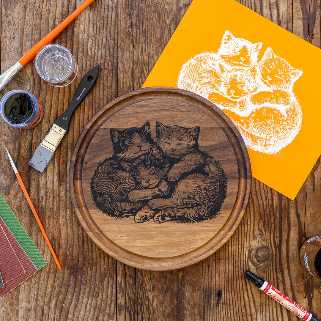 Kitten Cuddle Trio Cutting Board Kit