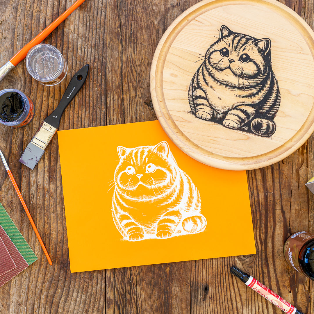 Chonky Kitten Cutting Board Kit