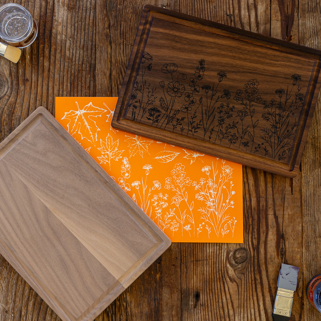 Wildflowers & Leaves Cutting Board Kit