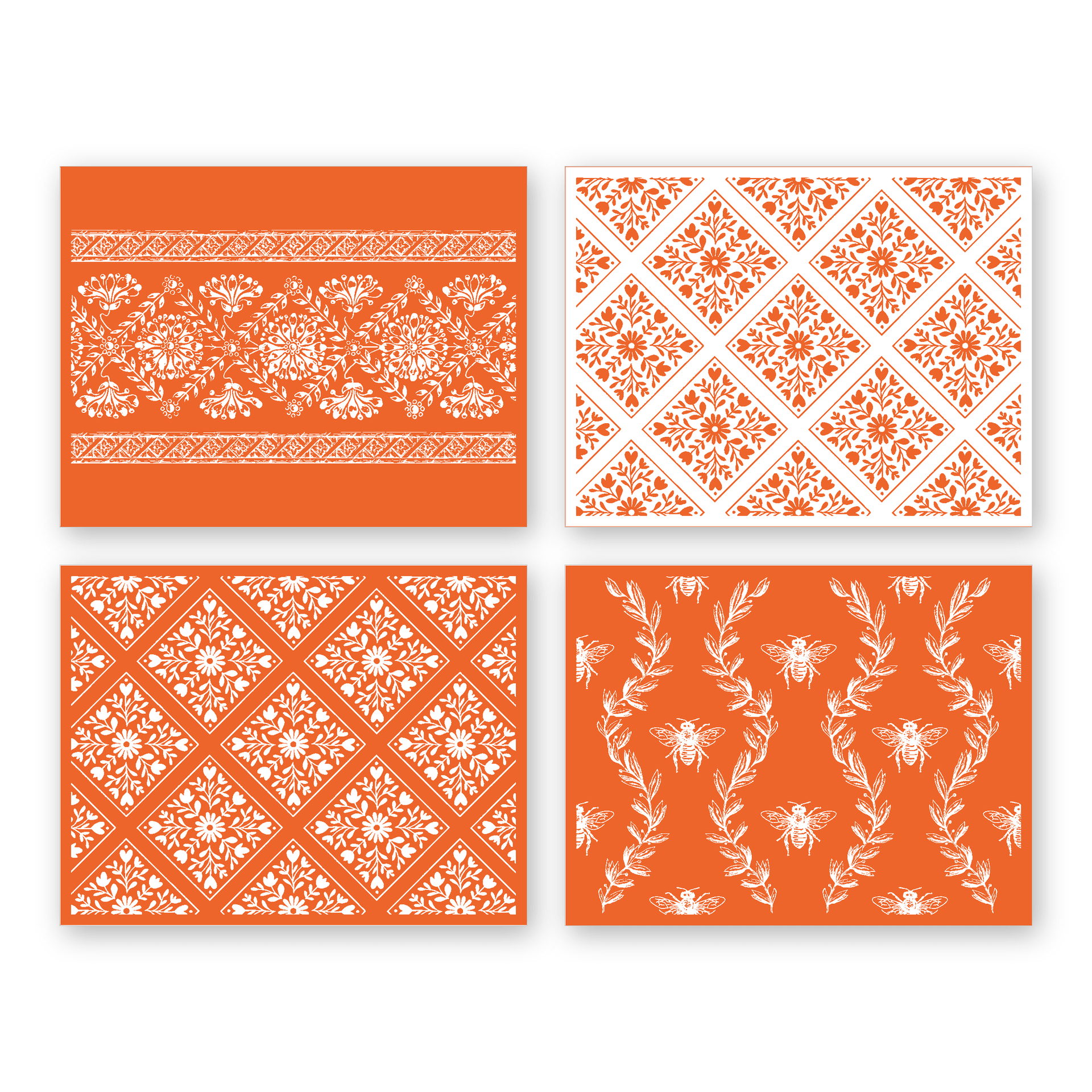 Pattern Bundle - Silkscreen Mesh Stencil (4 pack)