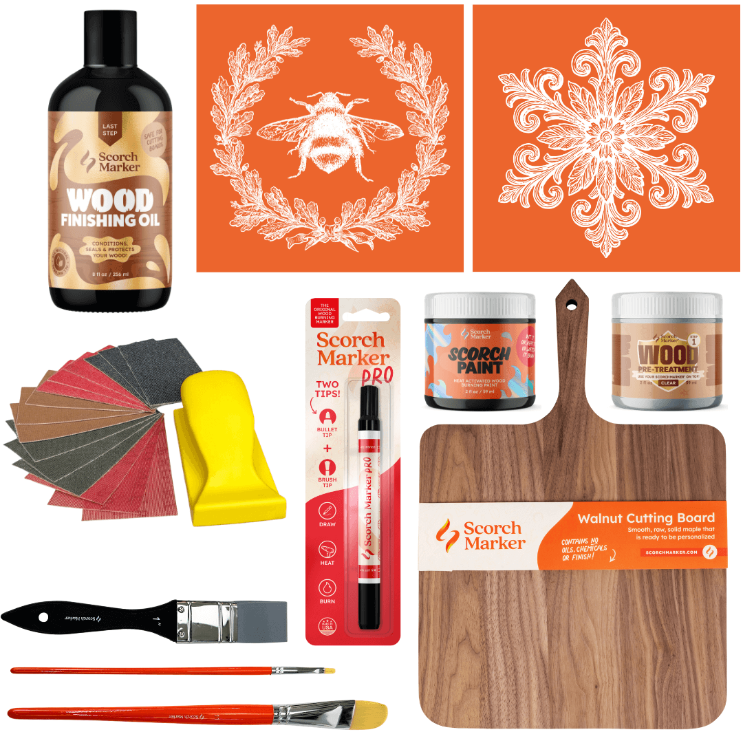 Walnut Cutting Board Kit - HoneyBee & Snowflake
