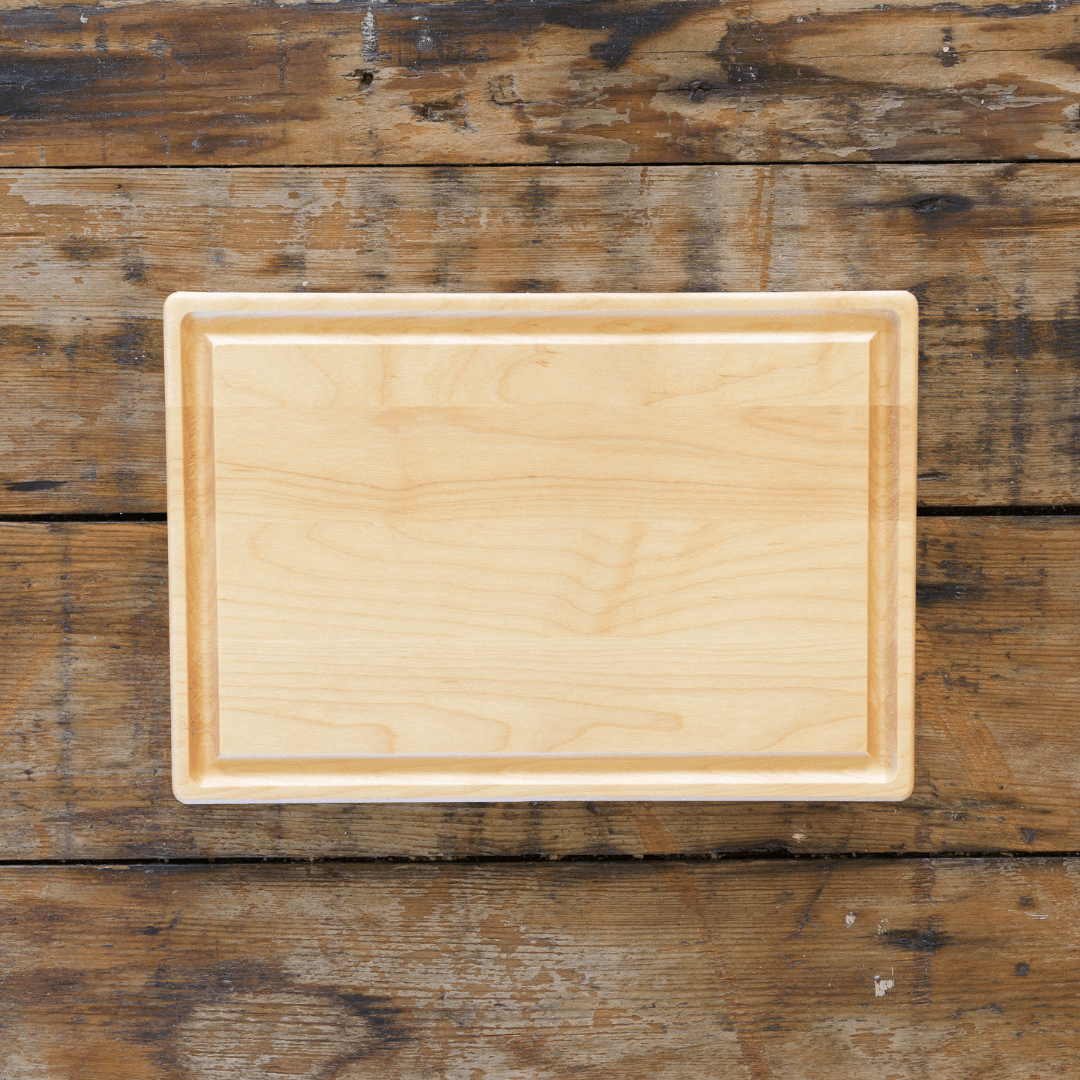 Maple wood rectangular cutting board, 11 by 7 inches, one of six board choices in the kit