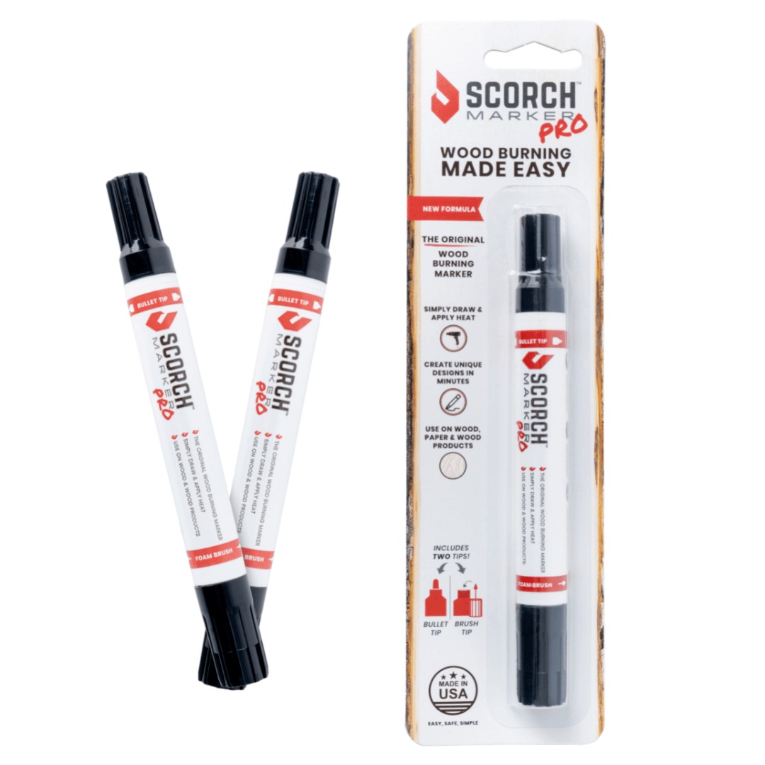 Scorch Marker Craft Bundle Wood Burning Pen Kit with 6 Wood Rounds and 2  Scorch Marker Pro (Contains Two Tips)