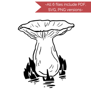 6 NEW Mushroom Stencils to Combine with Your Scorch Marker