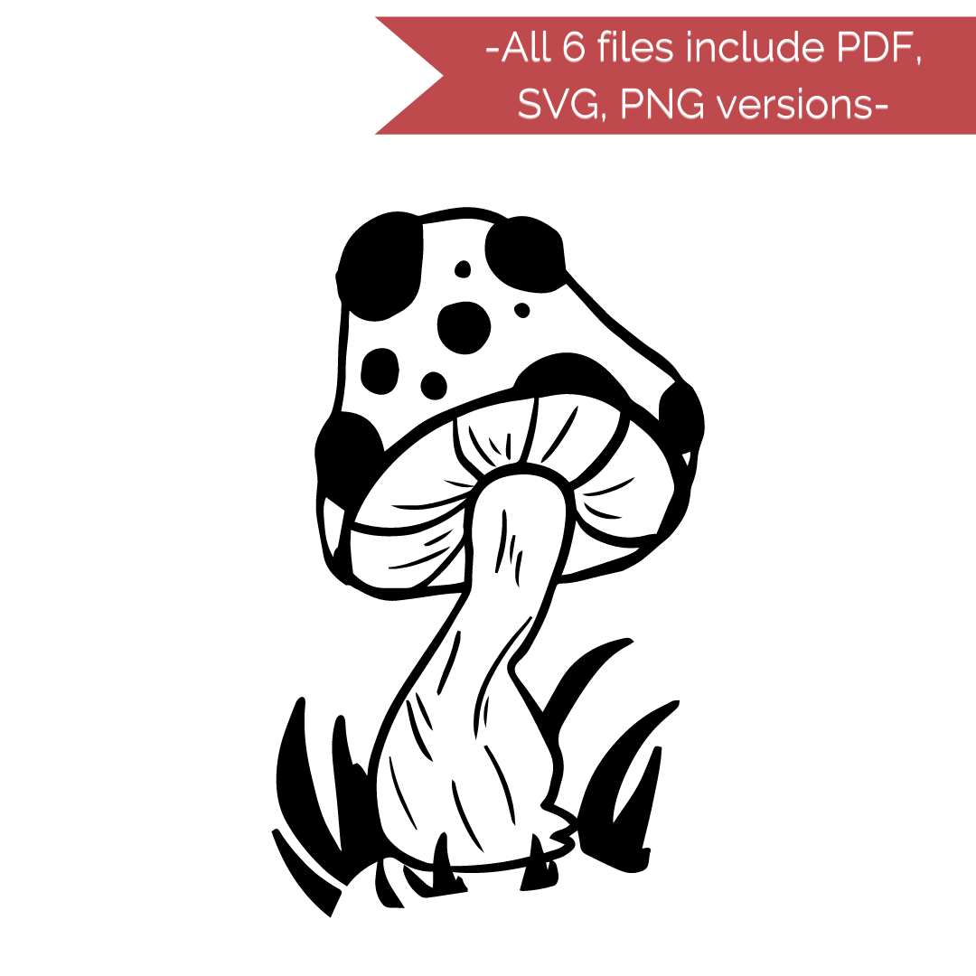 Mushroom Stencil Cut Files! 🍄 STAFF PICK! [AI SVG PNG DXF]